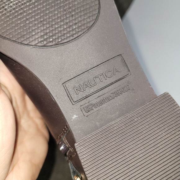 SOLD Nautica Brown Wide Calf Leather Boots Size 7W - Picture 8 of 10